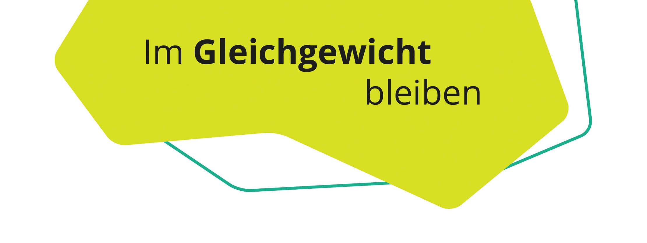 MS&ich: Patienten berichten Der Satz "Im Gleichgewicht bleiben" auf einer gelben geometrischen Form