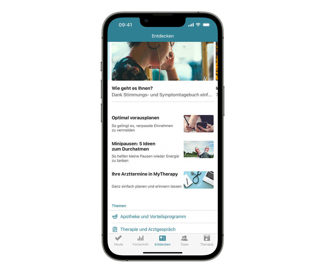 MS & ich: My-Therapy-App Smartphone zeigt My-Therapy-App